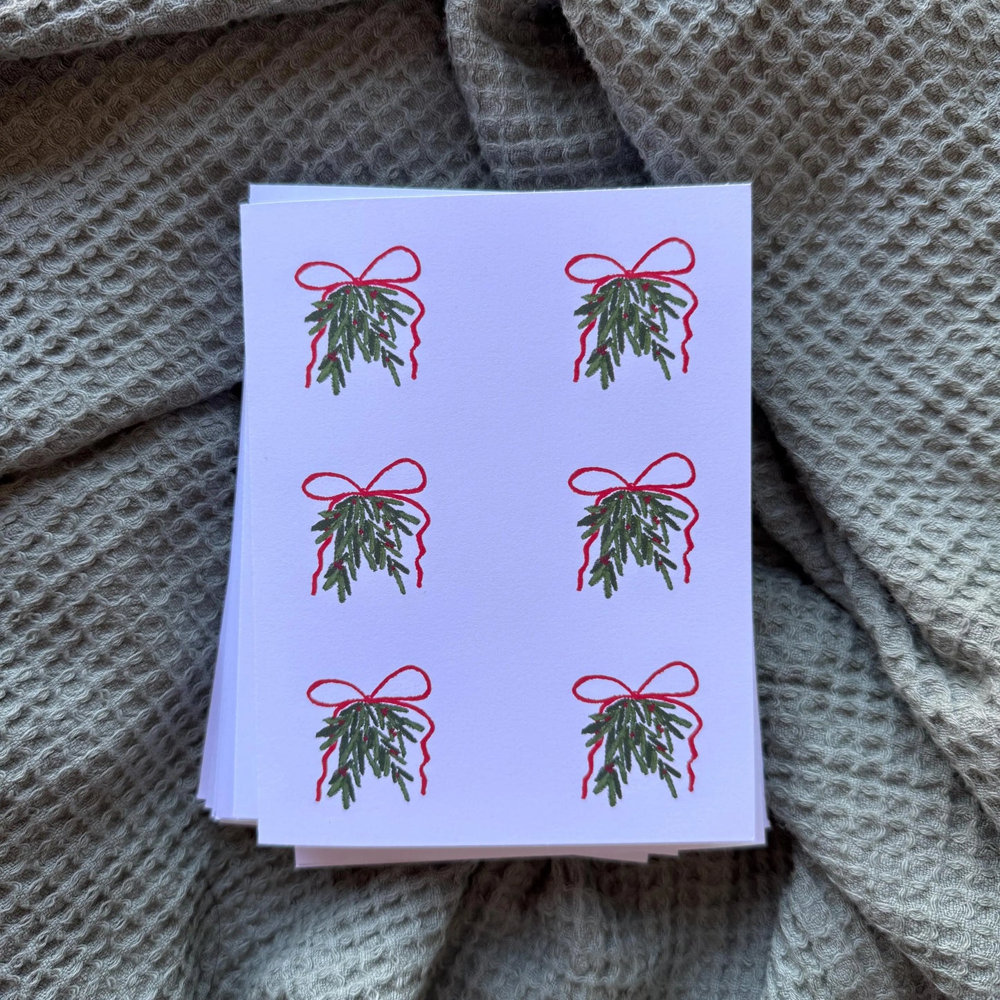 Blank Christmas Cards- 10 Pack (Mistletoe)