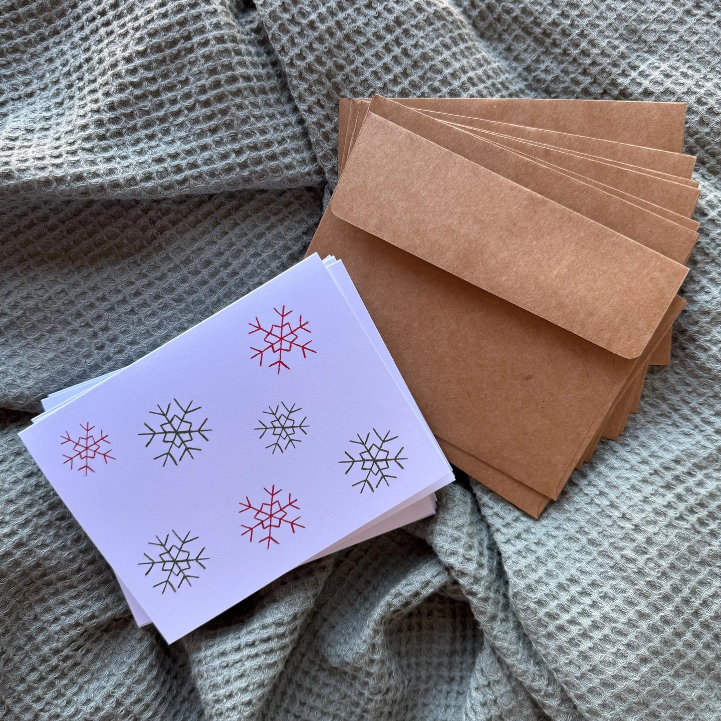 Blank Christmas Cards- 10 Pack (Snowflakes)