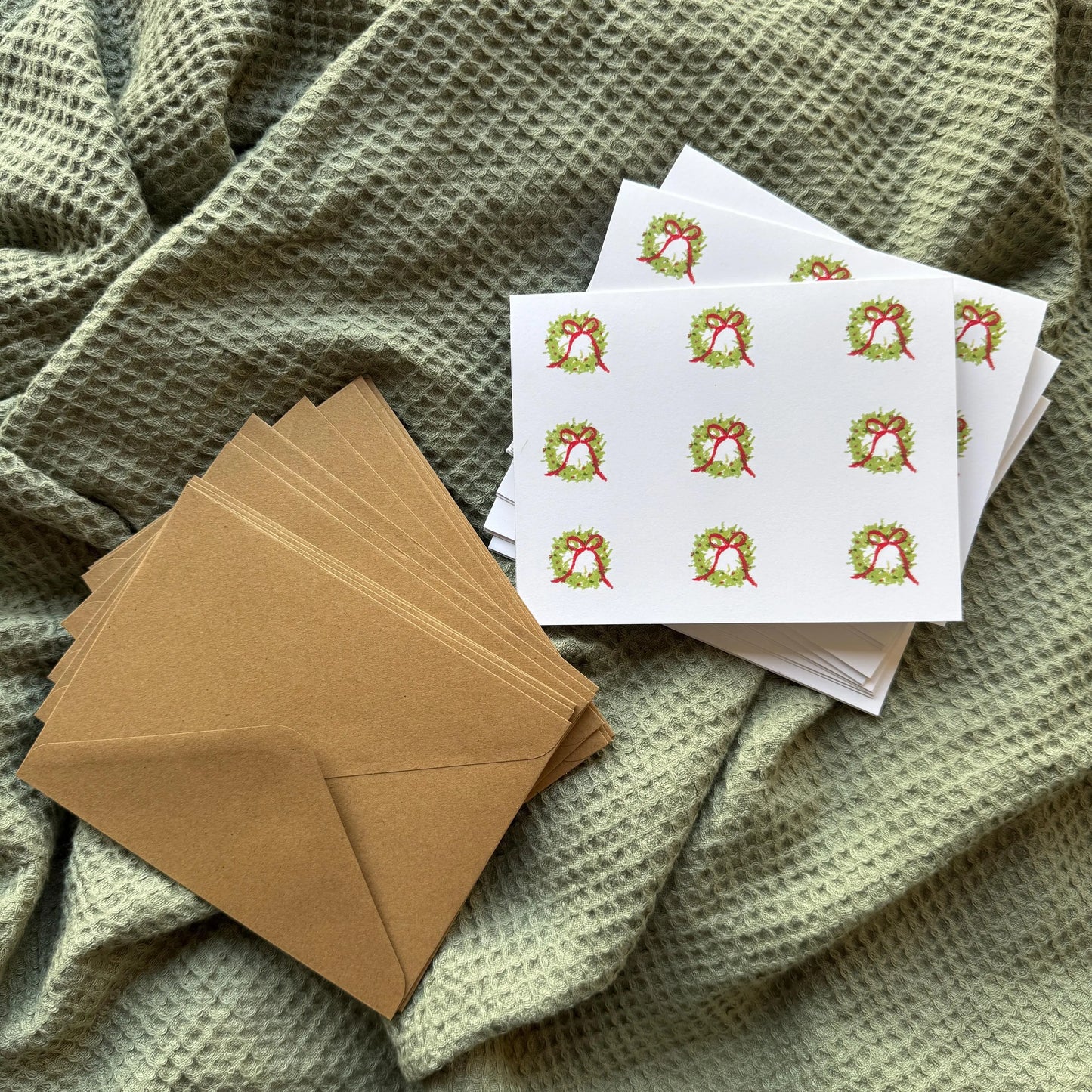 Blank Christmas Cards- 10 Pack (Wreath)